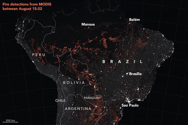NASA卫星证实亚马逊雨林正以创纪录的速度燃烧