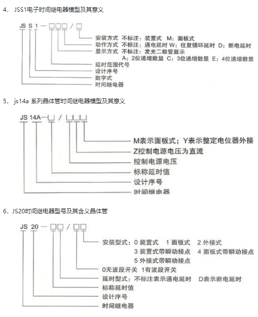 时间继电器的常见规格型号及注意事项说明