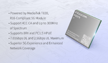 Ameya360: Fibocom’s MediaTek-based 5G Module FG370-EAU