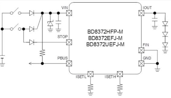 罗姆ROHM推出的 BD8372UEFJ-M 1通道汽车用源极驱动器