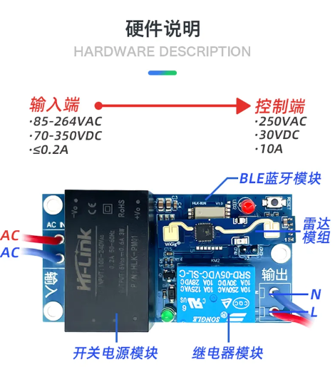 海凌科：LD2410B+B26蓝牙Mesh智能灯控方案 实现多个灯光同步控制