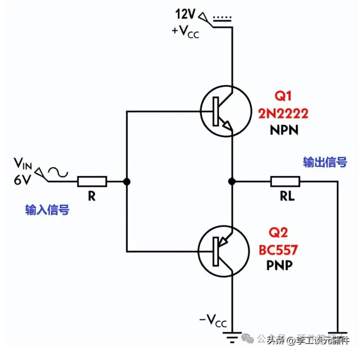 <span style='color:red'>推挽放大电路</span>工作原理+电路图