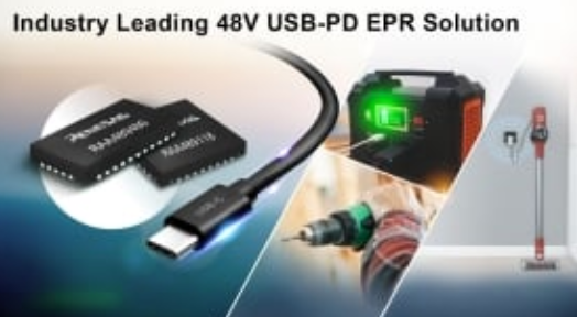 Renesas Introduces USB PD EPR Solution Featuring Type-C Port Controller and Buck-Boost Battery Charger