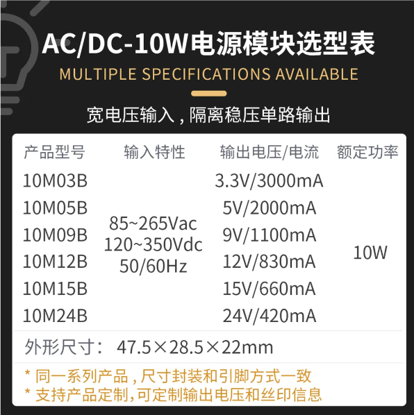 10W 超小型系列模块电源模块 转换效率81%