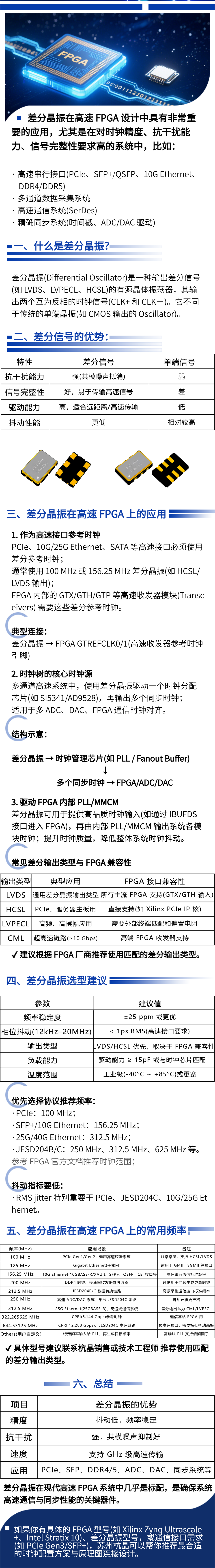 杭晶电子：差分晶振在高速 FPGA 上的应用