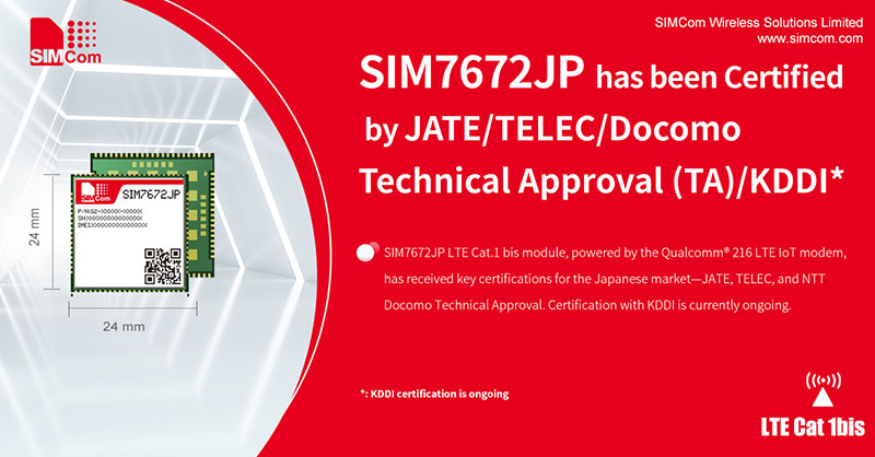 SIMCom Strengthens Japan Market Presence with SIM7672JP Certifications