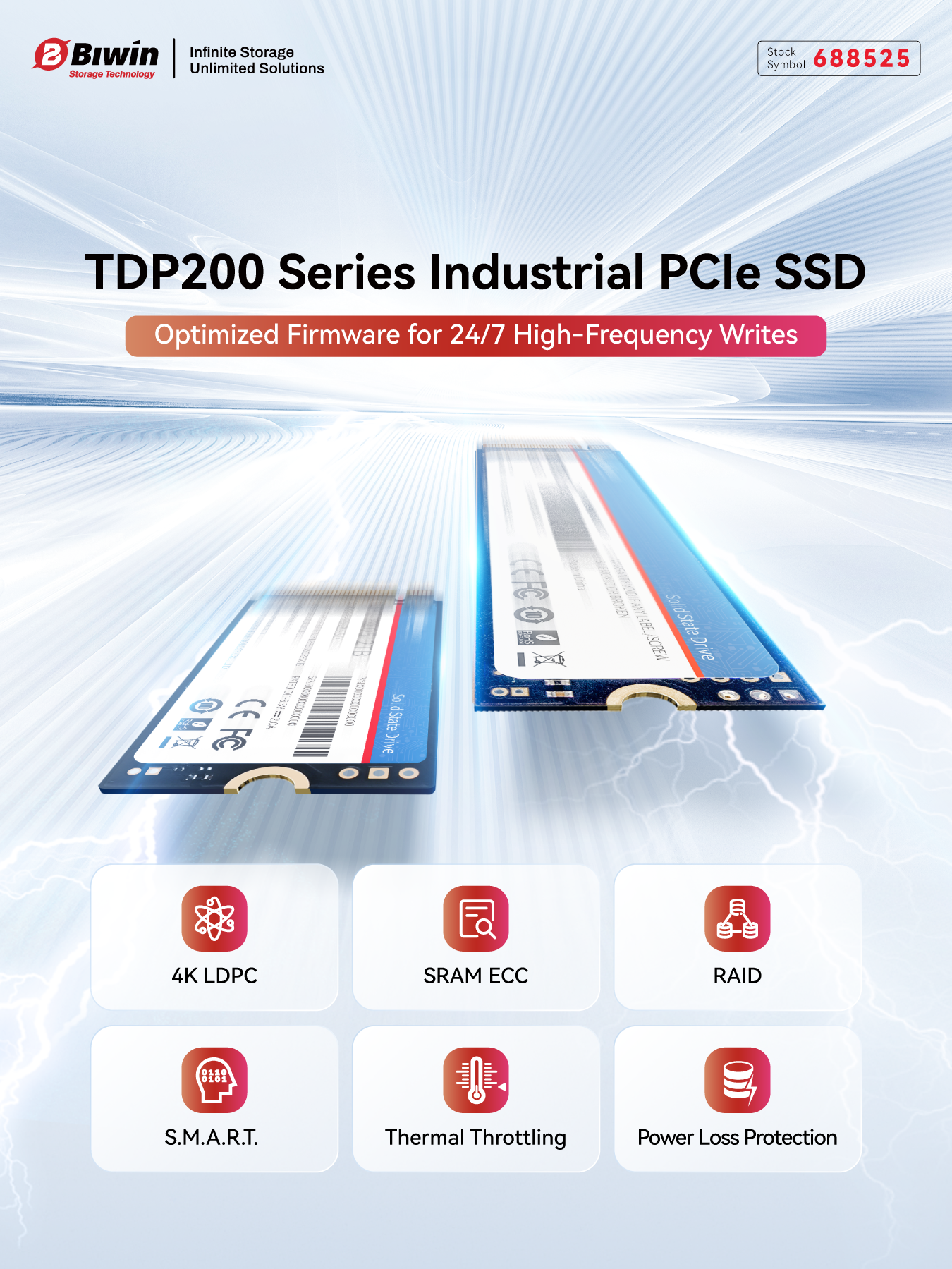BIWIN Spec TDP200 Series Industrial-Grade PCIe SSD Hits the Market