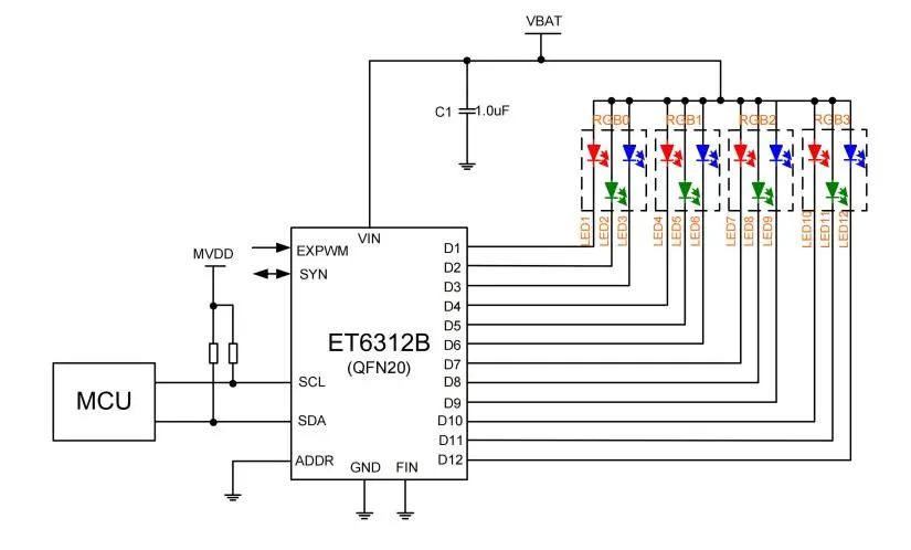 力芯微推出12通道自主呼吸恒流LED驱动 ET6312B