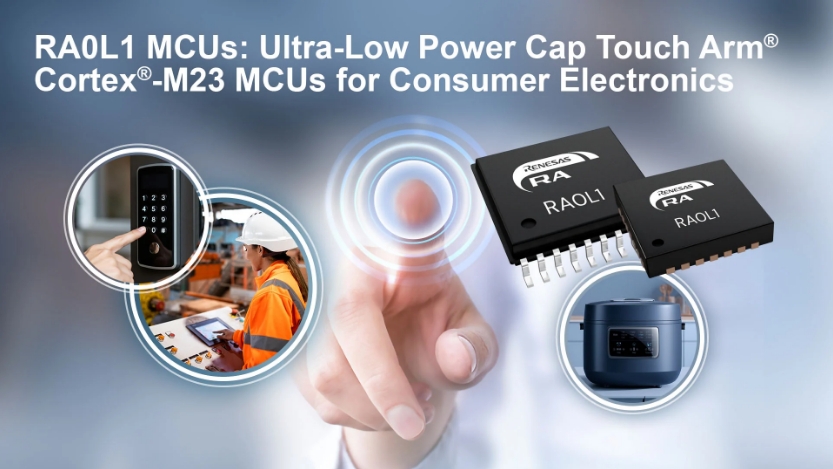 Renesas Adds Capacitive Touch to Ultra-Low-Power RA0 MCUs
