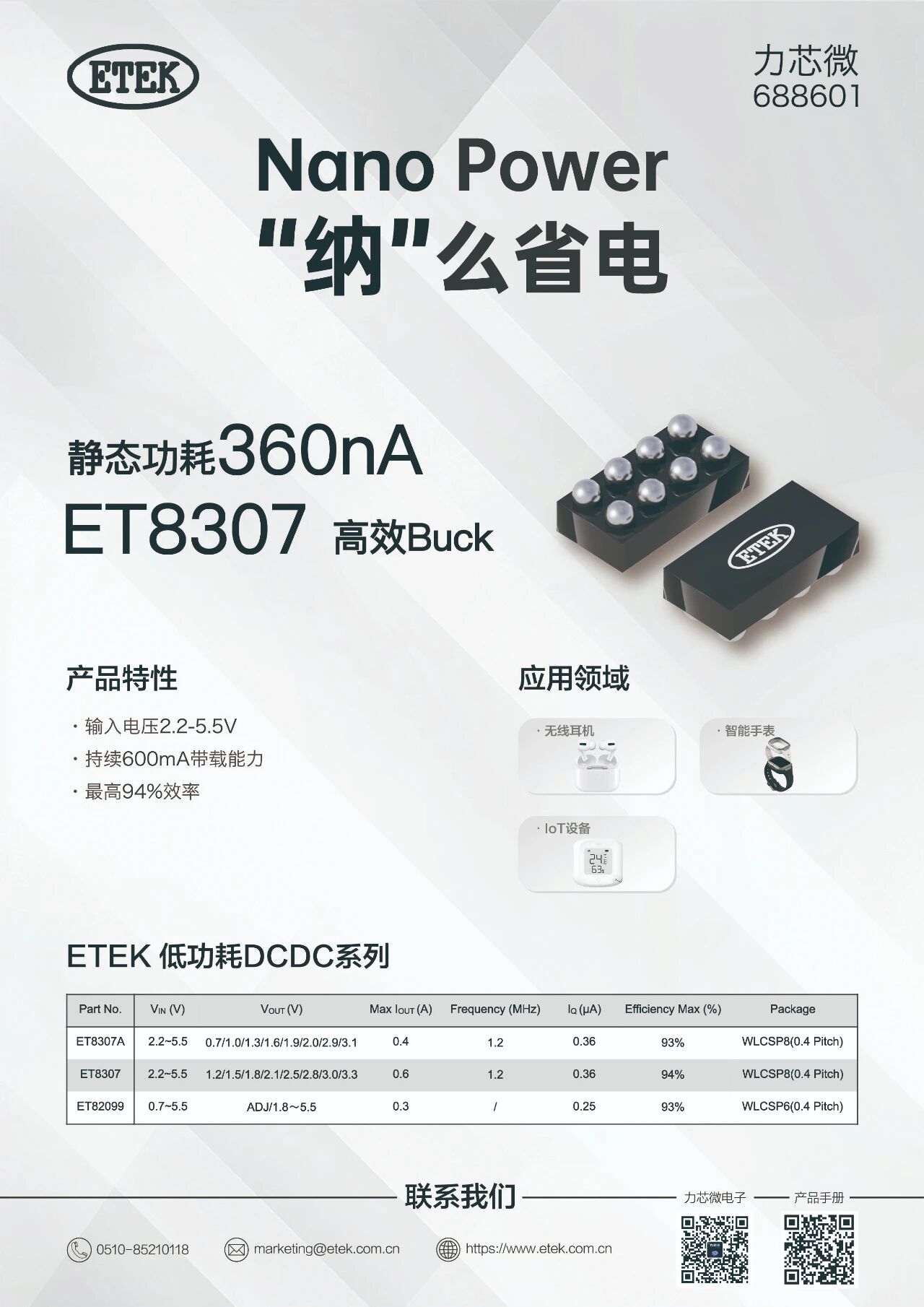 力芯微超低功耗LDO&高效Buck方案，助力能源效率再升级