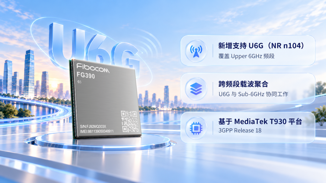 广和通FG390率先支持U6G,助推5G-A FWA迈向万兆无线宽带 广和通FG390率先支持U6G,助推5G-A FWA迈向万兆无线宽带