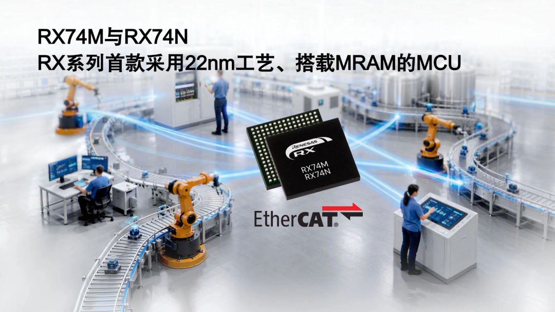 瑞萨推出旗舰级32位MCU RX74M和RX74N，首次在RX家族中采用22nm工艺并搭载MRAM